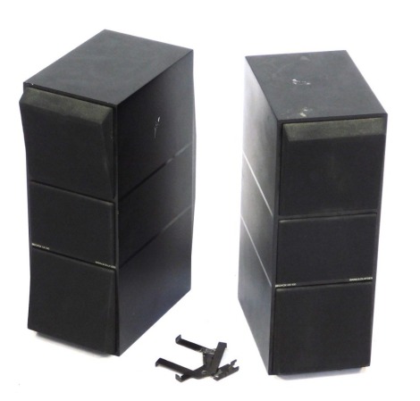 Two Bang Olufsen Beovox CX100 speakers in black.