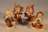 Four Goebel figures