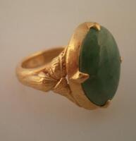 A Chinese gentleman's jade set ring