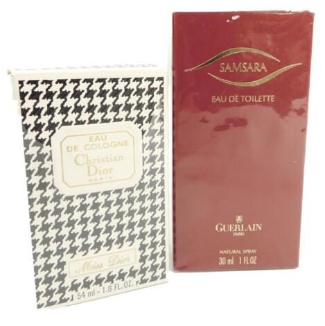 Two perfumes, comprising a Samsara Guerlain 30ml perfume, and a Christian Dior Miss Dior 54ml, partially boxed. (2)