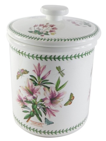 A large Portmerion Botanic Garden pattern kitchen storage jar and cover, 35cm high.