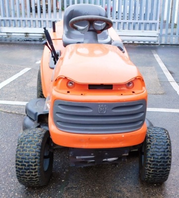 A Husqvarna CTH 210 XP petrol ride on mower, with Kawasaki engine and six speed gears. - 3