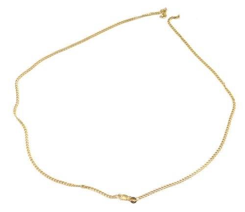 A 9ct gold flattened curb neck chain, 50cm long, 2.5g.