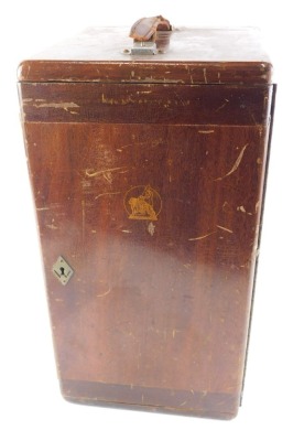 A Watson's binocular microscope, lacking some fittings, in mahogany case, the case 46cm high. - 7