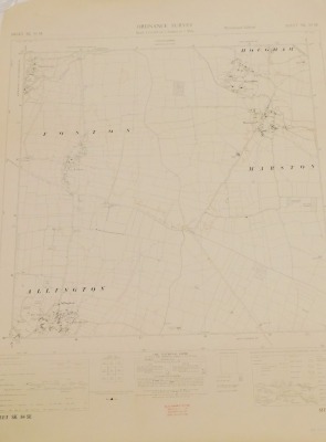 A group of Lincolnshire provincial O/S maps mainly Grantham and surrounding area, circa 1956 and 1958, and newer editions to include Skegness, Alford and Spilsby, Spalding, Boston and Spalding, Windham and Coxmoor, etc. (a quantity) - 6