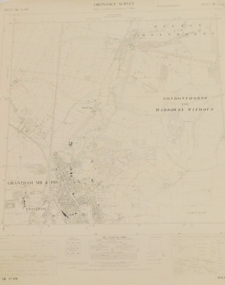 A group of Lincolnshire provincial O/S maps mainly Grantham and surrounding area, circa 1956 and 1958, and newer editions to include Skegness, Alford and Spilsby, Spalding, Boston and Spalding, Windham and Coxmoor, etc. (a quantity) - 7