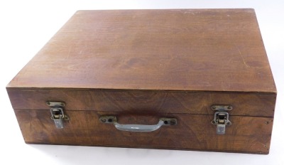 A collection of 19thC and later stoneware bottles, each brown or cream treacle glazed, in fitted ply case, the largest 17cm high. - 3