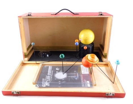 A geo safari motorised solar system and planetarium, with instructions in travel case, the case 59cm wide, 31cm high, and 28cm deep.