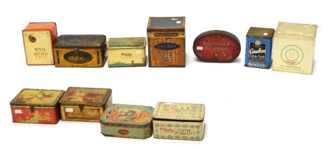 A group of collectors tins, to include Malady Toffee, Potato XL Crisps, Edward Sharp, toffee tins and others. (a quantity, AF)