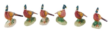 Six Beswick pheasant figures, 7cm high. (6)