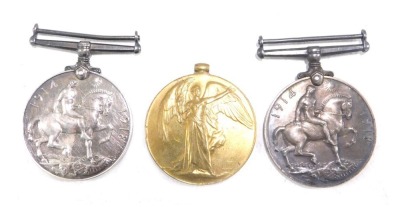 Three World War I medals, comprising two George V 1914-18, various awards, a Civilisation medal awarded to PTE BLADES. (3)