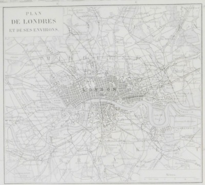 A 20thC framed map of England, in French, inscribed ABELPILOM Paris, 85cm x 61cm, framed and glazed. - 5