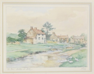 H Todd (20thC School). Three watercolours, comprising The Ford, 15cm x 21cm, The Inn Hamstead Heath, 21cm x 15cm, and Mill Lane Warick, 15cm x 20cm, signed and titled in pencil to margin, in pine frames. (3) - 2