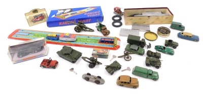 Miscellaneous toys, to include a part Meccano set, Dinky, Dinky Service tow truck, boxed Dinky Delahaye 145, etc.