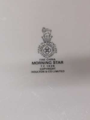 A Royal Doulton Morning Star part dinner and tea service, (AF), and a Royal Doulton Will o' the Wisp part service. - 2