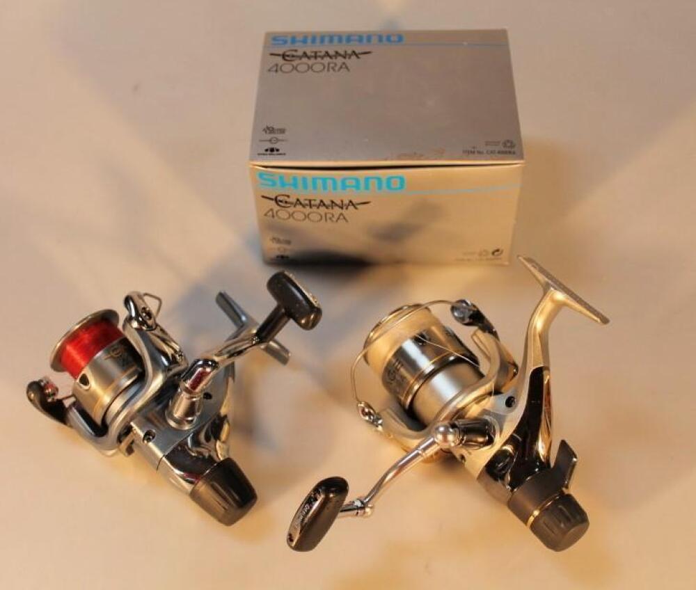 Two Shimano fixed spool reels