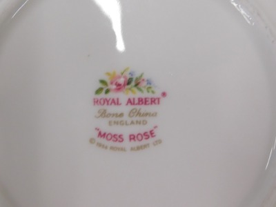 A Royal Albert Moss Rose pattern part dinner and tea service, to include dinner plates. - 2