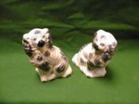 A Pair of Staffordshire sponged spaniels 5 1/2" high