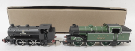 Airfix and Dapol tank locomotives, comprising Class N2 locomotive 9522, LNER green livery, and a J64 tank locomotive 68068, BR black livery, in associated box. (2)