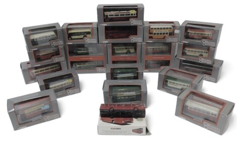 Corgi The Original Omnibus Company diecast buses, including 97835 Leyland Leopard Ribble Motor Services Limited, 97868 Bristol L5G Eastern Counties Omnibus Company Limited, 97057 Leyland PSI Leyland Leopard South Down Motor Services two pack, 97055 The Th