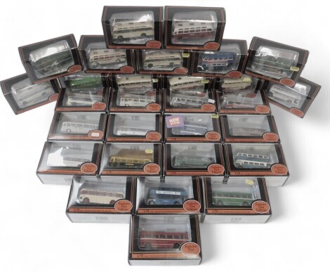 Exclusive First Editions by Gilbow diecast buses, including 12108 Harrington Cavalier Ribble, 12102 Cavalier coach East Yorkshire, 12103 Cavalier coach Hebble, 12106 Cavalier coach Valiant, 12302 Grey Cars Harrington Grenadier, etc. (1 box)