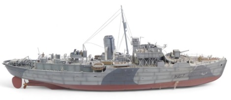 A kit built Corvette class warship.