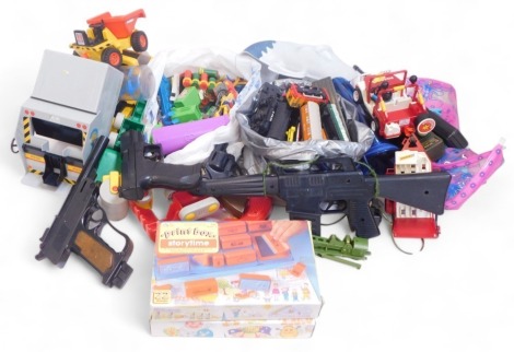 Various toys, to include Fisher Price walkie talkies, cap guns, diecast, etc, all playworn. (a quantity)