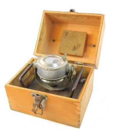 A Ferodo Brake Testing Meter, with floor mounting block, cased.