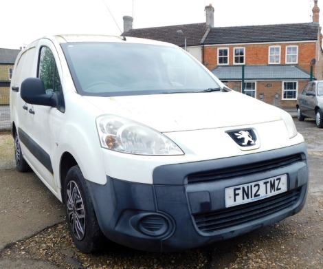 A Peugeot Partner van, registration FN12 TMZ, in white, manual, current mileage 78,170, no V5, MOT expired 1st March 2024. Upon instructions from the executors of Judith Hamilton (Dec'd).