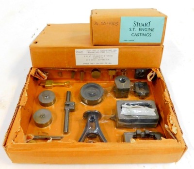 Tools and castings, comprising Stewart ST engine castings, 10 volt castings with disc wheels and a Draper tap and die set nineteen piece. (a quantity) - 2