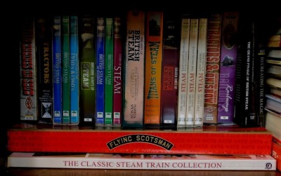 DVDs and books, to include British Steam Engines, The Ultimate Guide to Great Steam Engines, Britains Lost Railways, The Hornby Book of Trains 25 Year Edition, The Worlds Greatest Railway Journeys of Europe, Flying Scotsman Official DVD and book, etc. (1 - 2