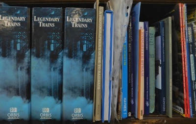 Railway related books, to include The Golden Age of British Steam by Westwood, Legendary Trains, 1853 Bradshaw's Continental Railway Guide, Rowbotham (Robert) & Stratford (Frank). The Great Central from the Foot Plate, etc. (1 shelf) - 2