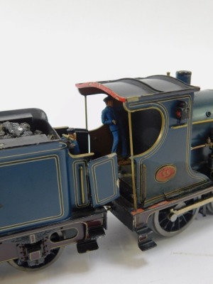 An 'O' gauge electric railway locomotive scratch built by George Mackinnon-Ure, McIntosh, No 55 class, 4-6-0 'Oban Bogie' of Caledonian Railways, with tender, driver and fireman, 38cm long, with wooden carry case. Provenance: passed down through George Ma - 3