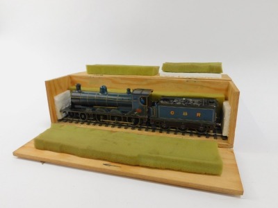 An 'O' gauge electric railway locomotive scratch built by George Mackinnon-Ure, McIntosh, No 55 class, 4-6-0 'Oban Bogie' of Caledonian Railways, with tender, driver and fireman, 38cm long, with wooden carry case. Provenance: passed down through George Ma - 5