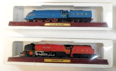 Britains Collectables Memories of Steam resin models, comprising Evening Star, Mallard, two static models of Mallard and the Flying Scotsman, and a Matchbox Direct Line red phone. (1 box) - 2