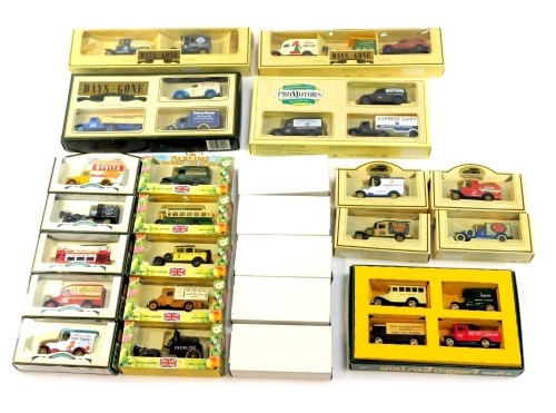 Corgi and Lledo Days Gone diecast vehicles, including Corgi limited edition set C26 cameo set, Days Gone Bedford 30 CWT van Friars Chocolate Soldiers, Days Gone horse drawn float United Dairies, etc. (1 box)