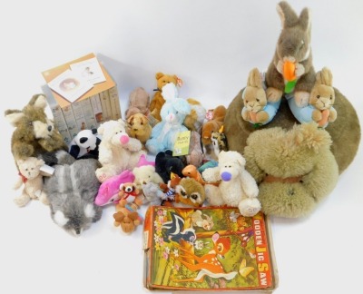 TY Beanie Babies, including Darling, Paul, Chipper, etc., and other soft toys including a hippo foot cushion. (3 boxes) - 2