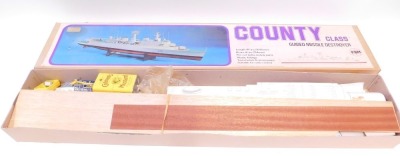 A PBM County Class kit built missile destroyer, boxed. - 2