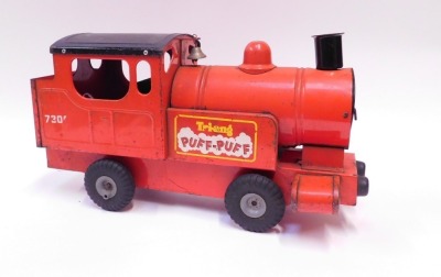 A Tri-ang Puff Puff tinplate train, in red. - 2