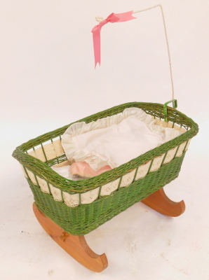 Doll's furniture, comprising a folding highchair and a rocking crib. (2) - 3