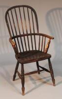 A late 19thC beech and elm Windsor Grandfather chair.