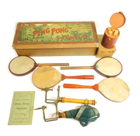 An early 20thC J Jacks & Sons Ping Pong or Cossima boxed set. (AF)