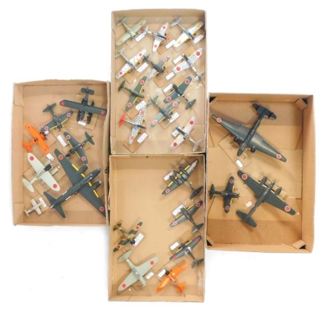 Various kit built model aircraft, to include Nakajima, Kyoiku Hikorentat, Hawker Hurricanes, etc. (4 boxes)