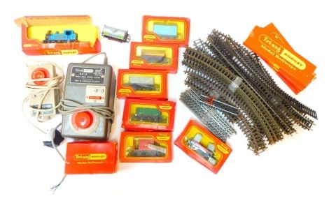 Tri-ang Hornby OO gauge railways, to include track, BP fuel wagons, a Nelly locomotive, transformer pack, etc., some boxed. (1 box)