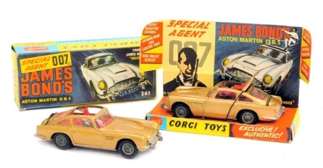 A Corgi Toys James Bond 007 Aston Martin DB5, Model 261, boxed, and additional James Bond Aston Martin DB5. (2)