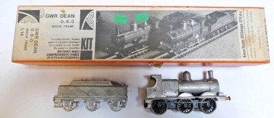 Keyser model kits OO gauge white metal and brass locomotive kits, including a GWR Dean's Goods locomotive 0-6-0 and a GWR 3500 gallon tender and GWR 68XX Grange locomotive kit, boxed. - 3