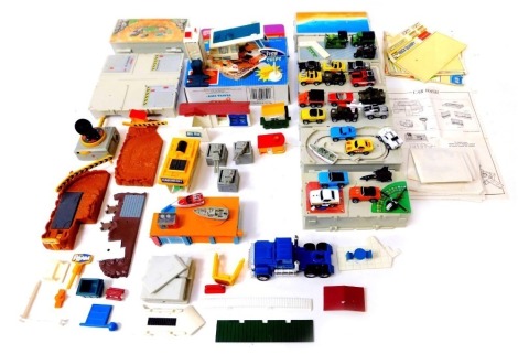 Galoob Micro Machines vehicles and accessory sets, including Rock Quarry, Beach, vehicles and other accessories. (1 tray)