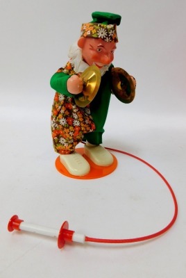 Sonni Toy pump operated clowns, including 4033 Clown with Ball, 4032 Clown with cymbals, and 4017 Clown with Bells, boxed. (4) - 2