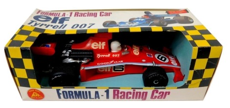 An Alps Formula 1 racing car Elf Tyrrell 007 battery powered car, boxed.