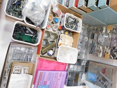 Model makers spares, including decals, bombs and missiles, divider boxes, etc. (2 boxes) - 4